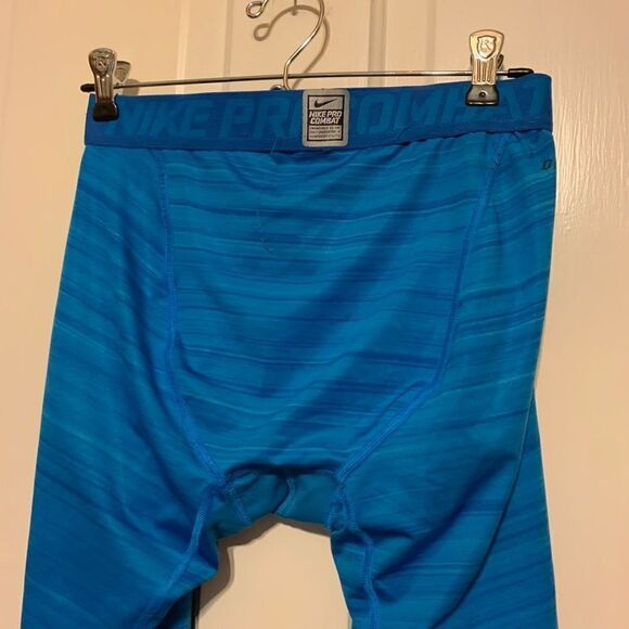 Nike Pro Combat Size Large Blue Compression Pants - Picture 6 of 8